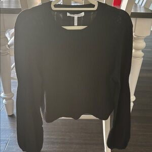 BCBGeneration Black Crochet Bubble Sweater L